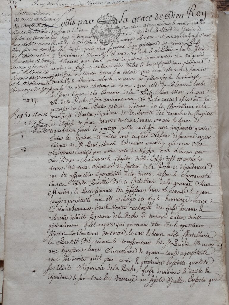 Lettres Patentes érection comté des Escotais