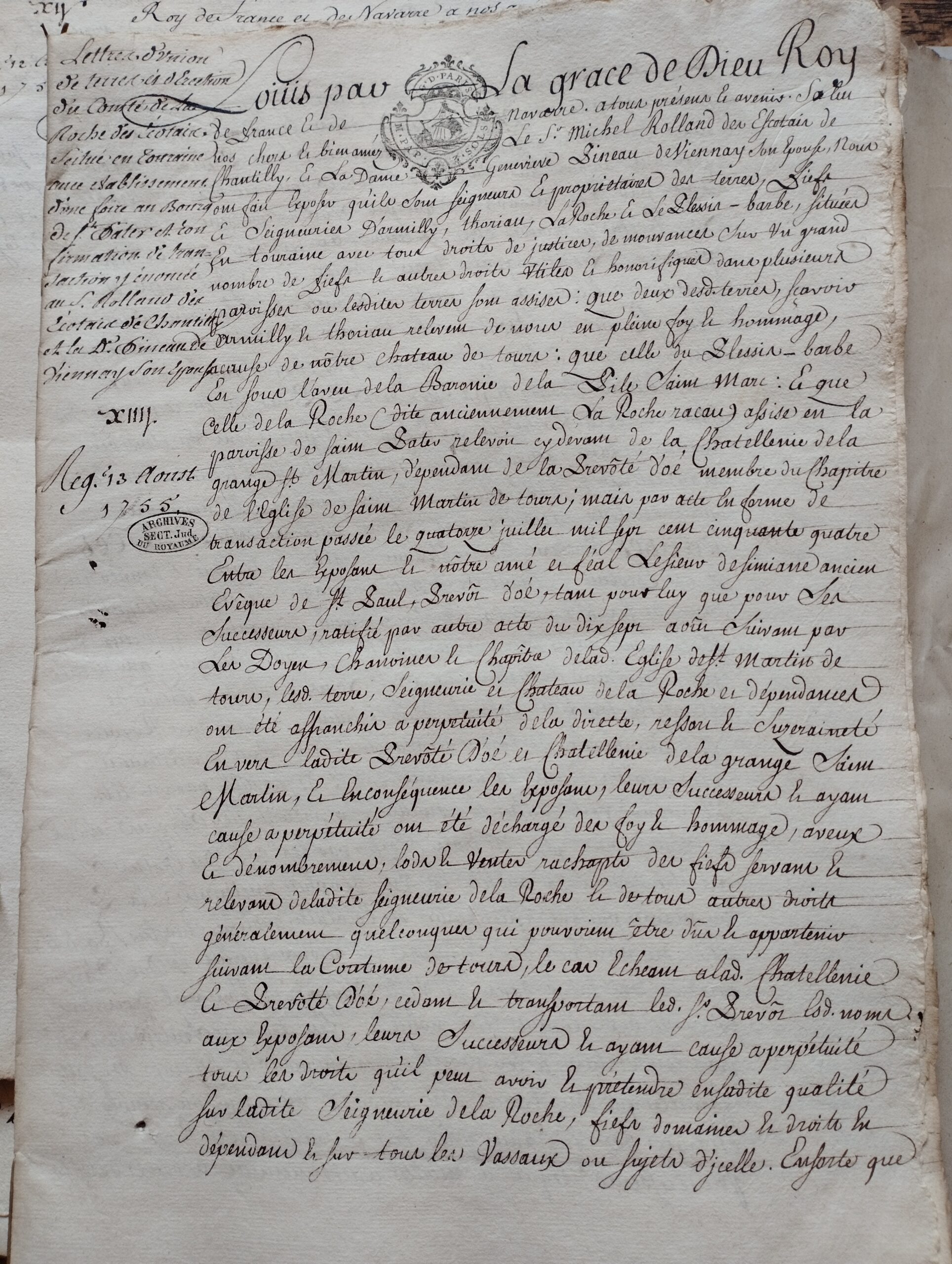 Lettres Patentes érection comté des Escotais