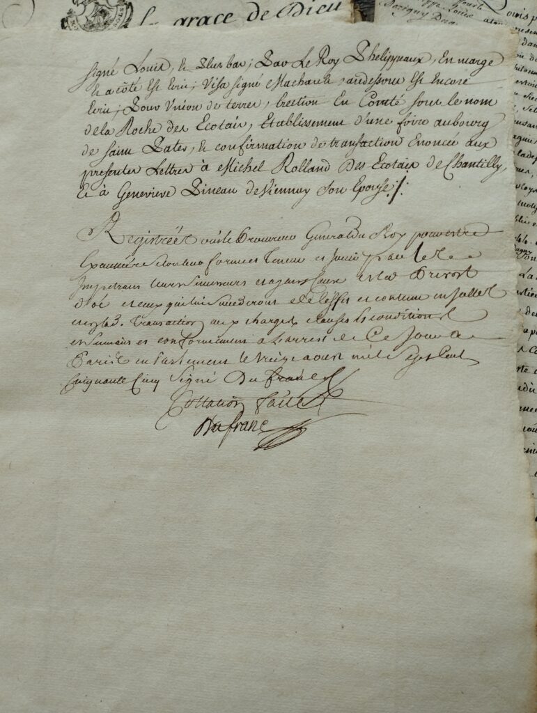 Lettres Patentes érection comté des Escotais